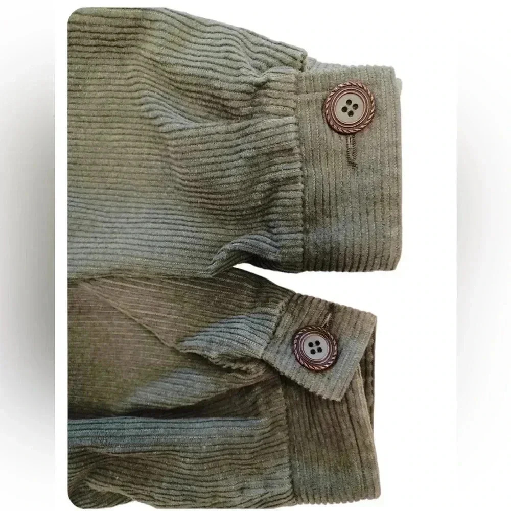 London  Fog Vintage Green Corduroy Jacket Size 14-M - Picture 7 of 12